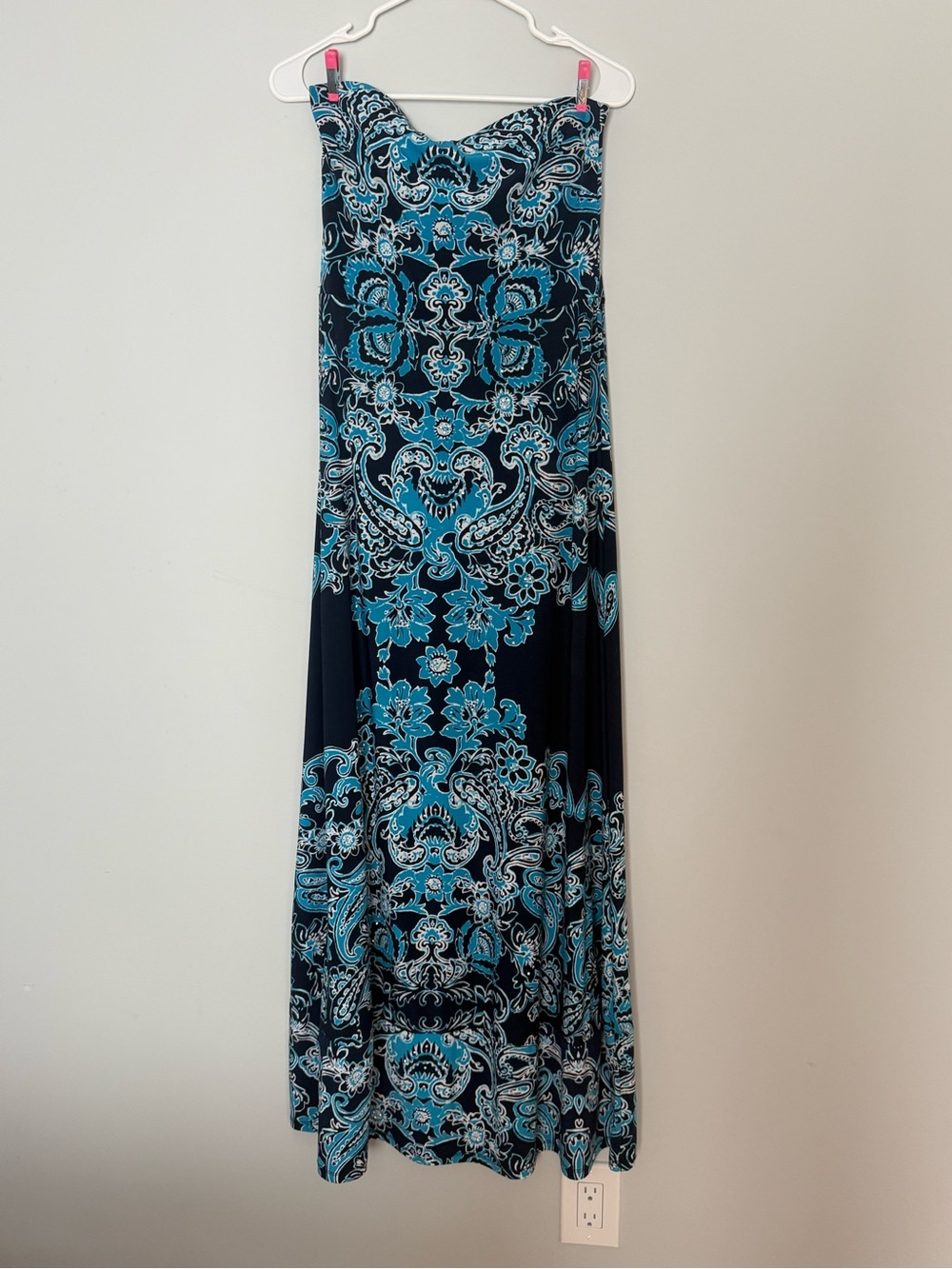 INC Blue Paisley strapless dress- Elegant Women’s